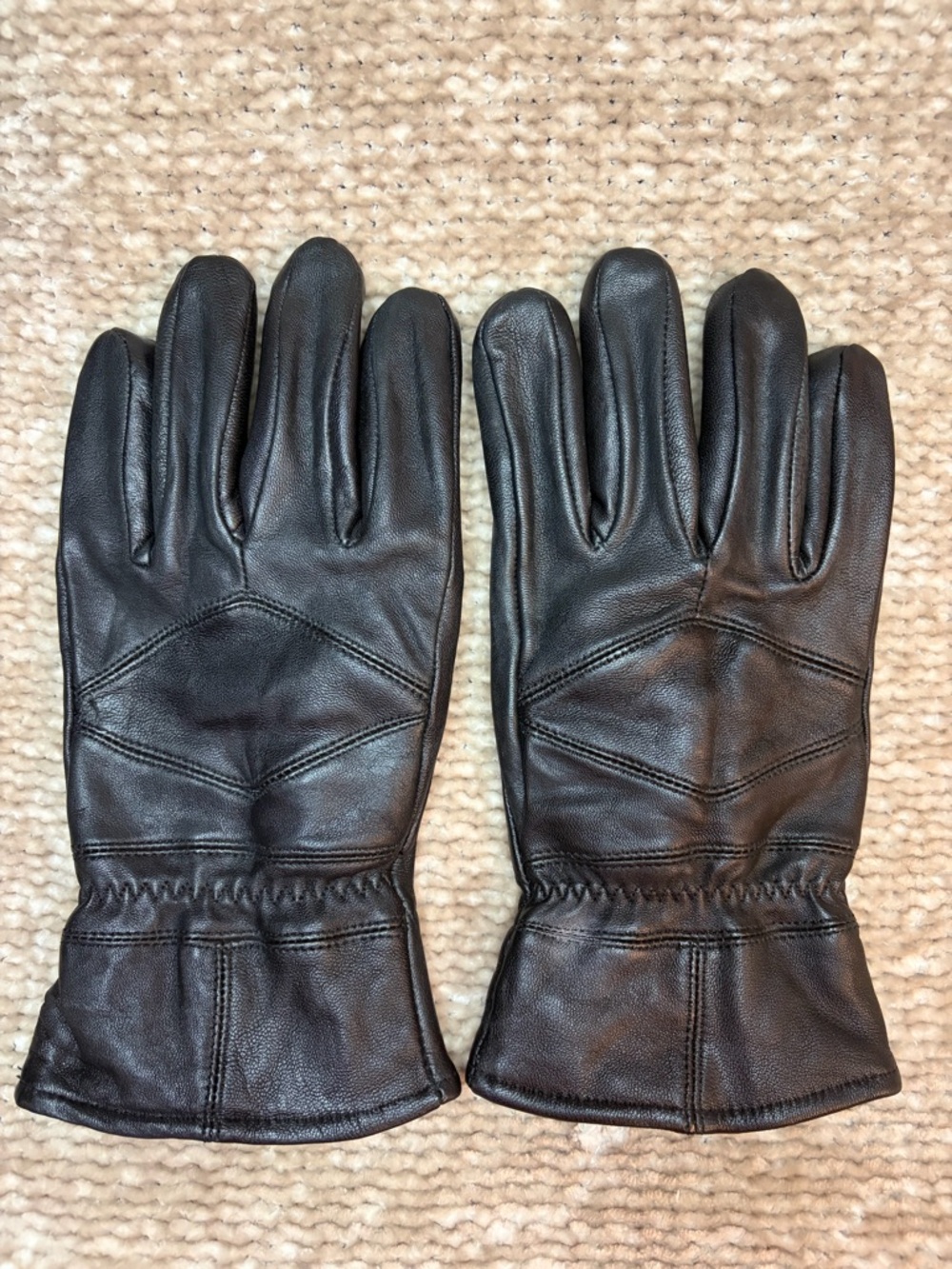 Men’s XL Black Leather Gloves Thinsulate Insulated Winter Warm Jacob Ash